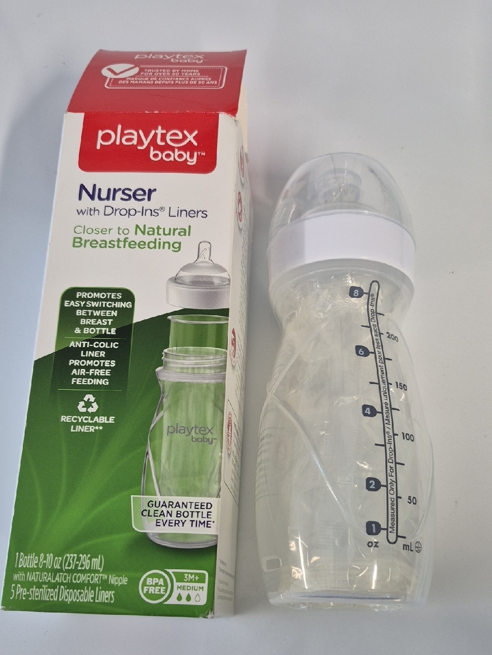 Baby Nurser Bottle in Clear with White Cap(Brand NEW, open box)